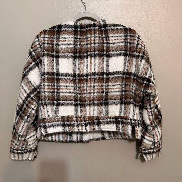 Greylin Chestnut Brown Dasia Brushed Plaid Moto Jacket - Picture 4 of 7